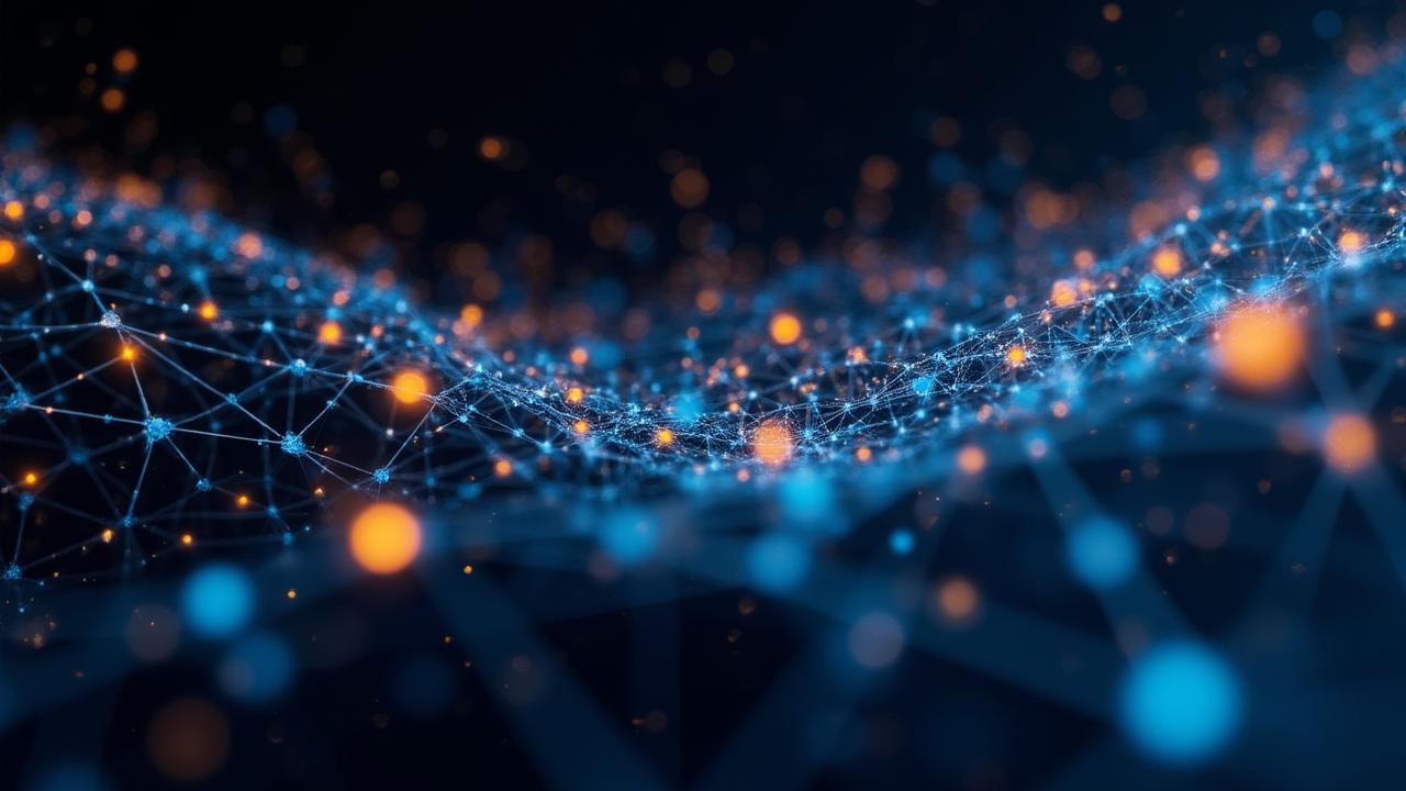 Abstract neural network visualizing data predictions